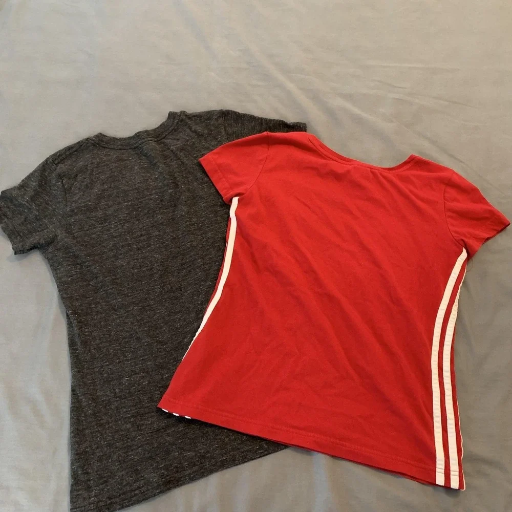Manchester United Shirt Womens‎ Medium Red Gray EPL Soccer Adidas Lot 2